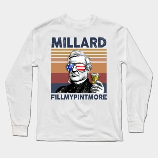 Millard Fillmypintmore US Drinking 4th Of July Vintage Shirt Independence Day American T-Shirt Long Sleeve T-Shirt